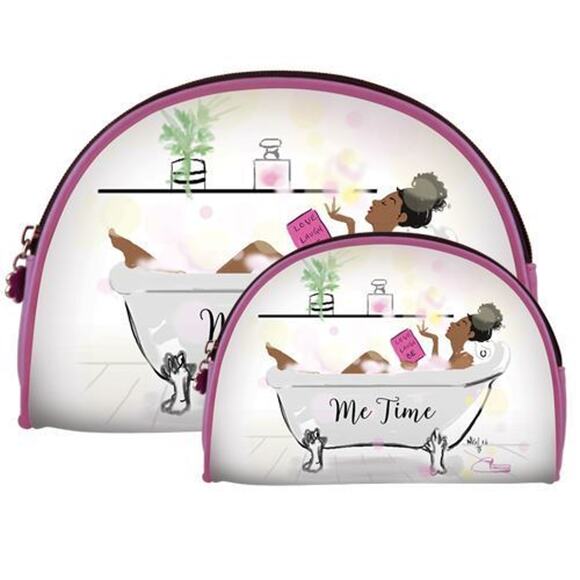 African American Expressions Cosmetic Bag Duo | Me Time - Picture 1 of 1